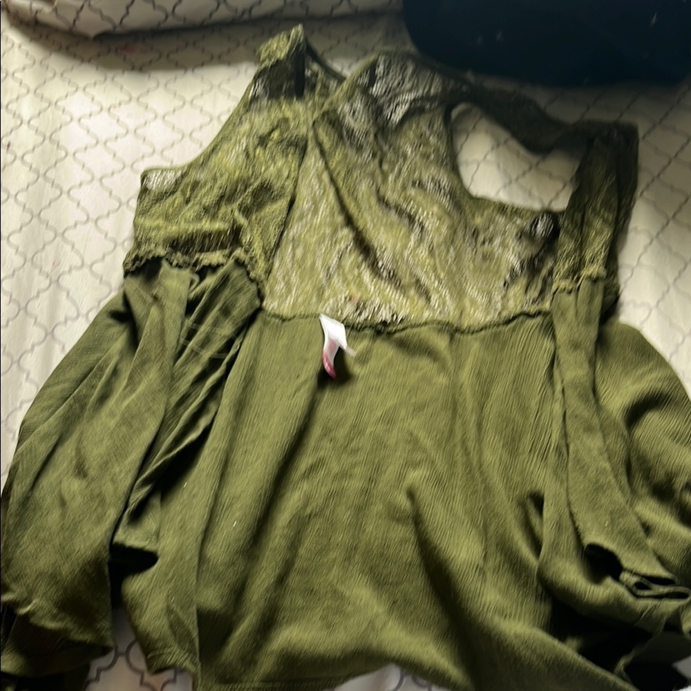 Elegant Olive Green Women's Top